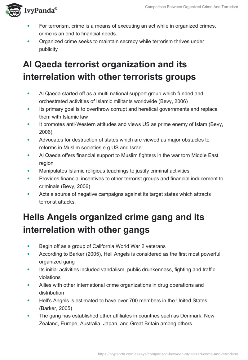 Comparison Between Organized Crime And Terrorism. Page 2
