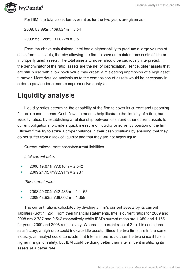 Financial Analysis of Intel and IBM. Page 5