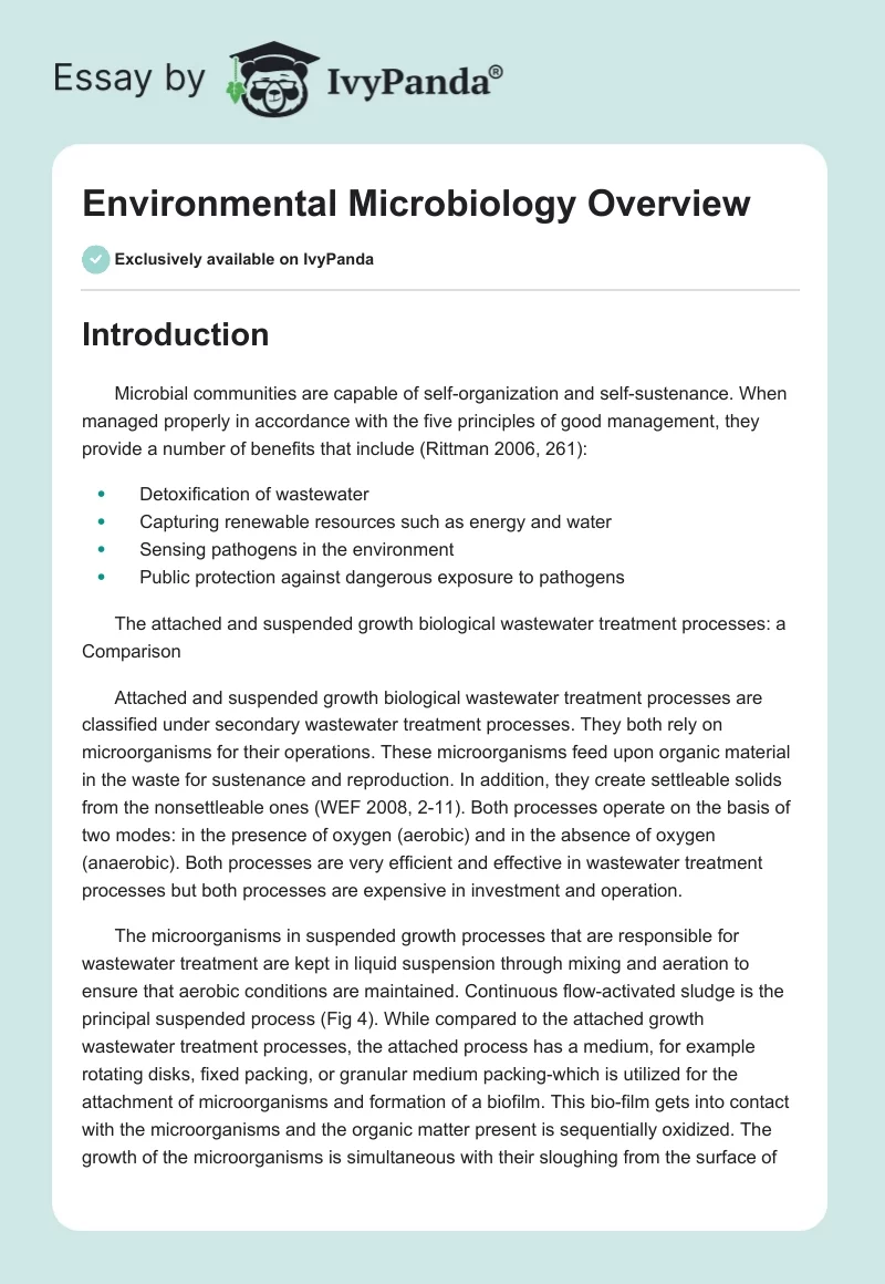 Environmental Microbiology Overview. Page 1