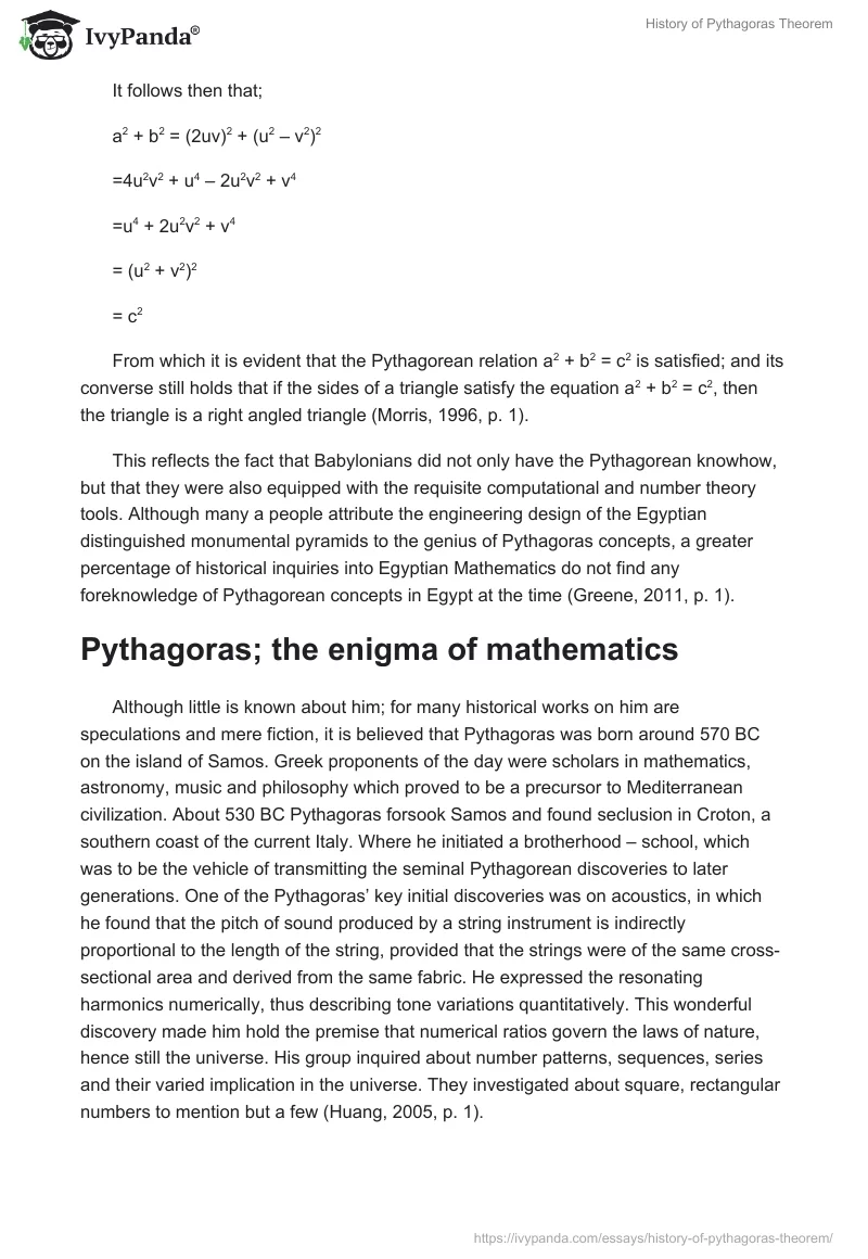 History of Pythagoras Theorem. Page 2