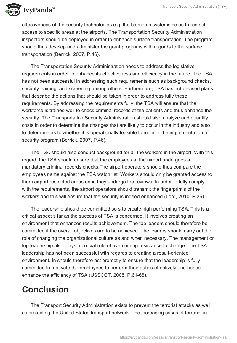 Transport Security Administration (TSA). Page 5