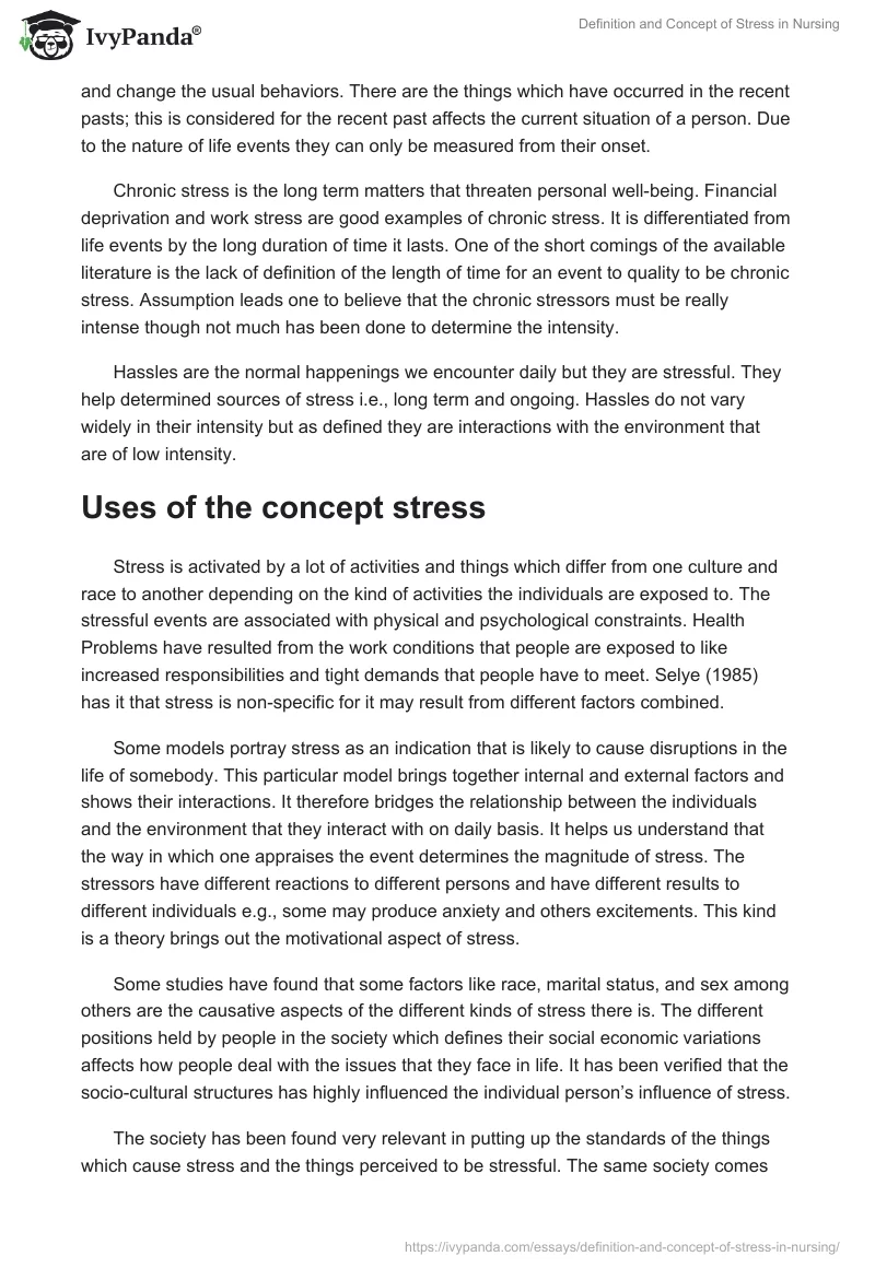 Definition and Concept of Stress in Nursing. Page 3