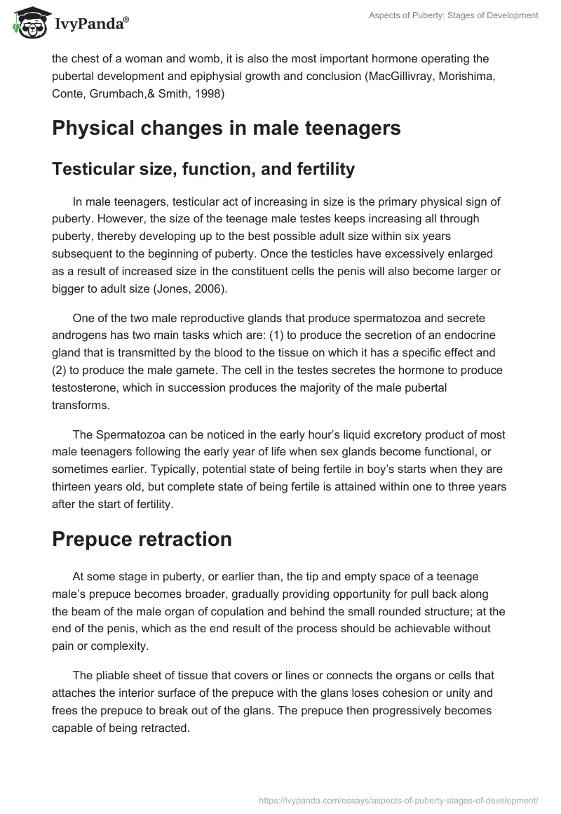 Aspects of Puberty: Stages of Development. Page 4