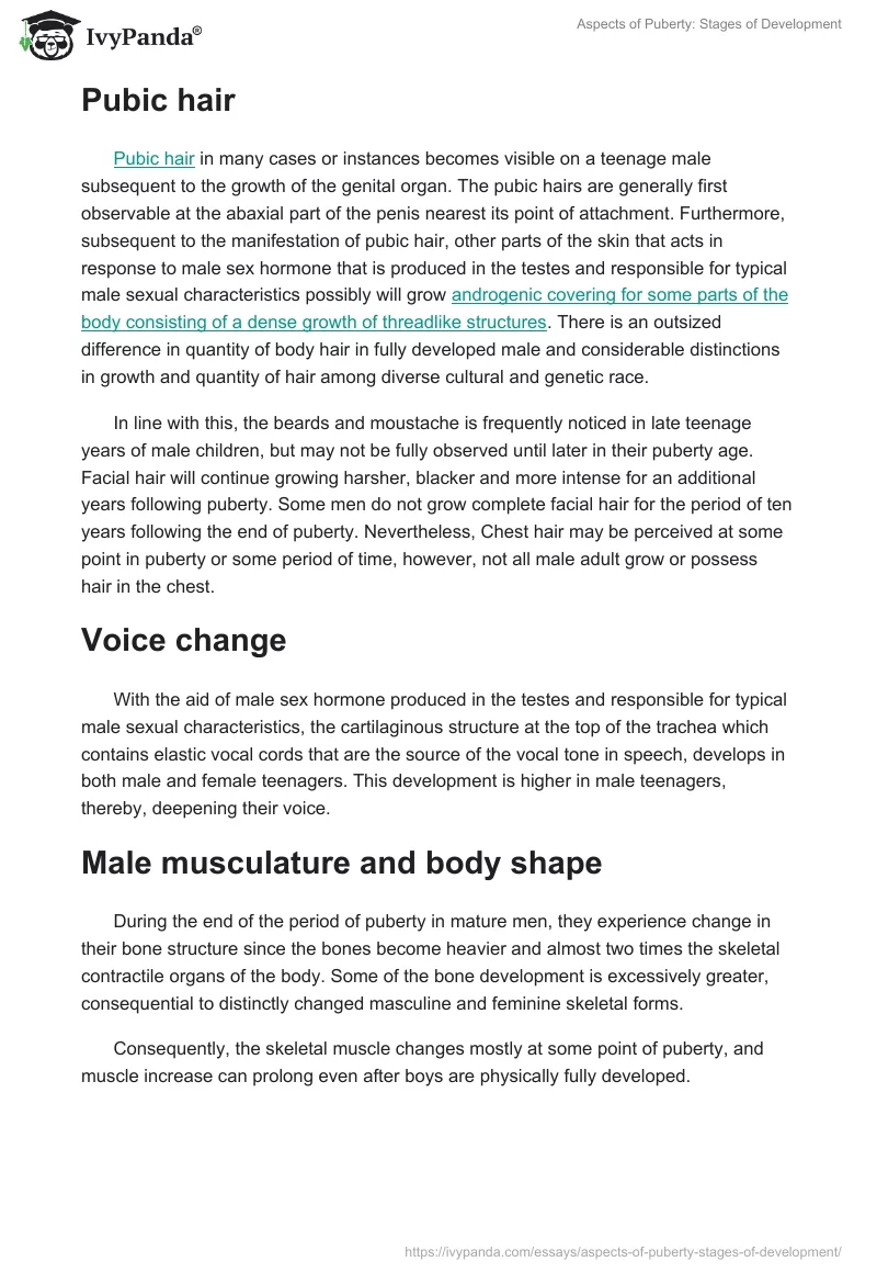 Aspects of Puberty: Stages of Development. Page 5