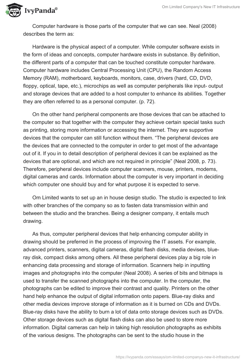 Om Limited Company's New IT Infrastructure. Page 3