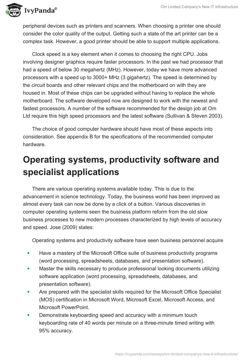 Om Limited Company's New IT Infrastructure. Page 5