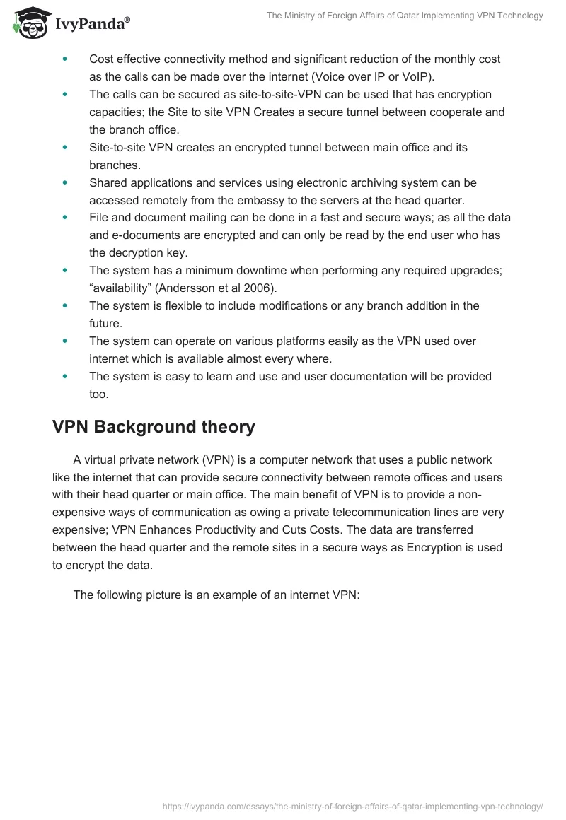The Ministry of Foreign Affairs of Qatar Implementing VPN Technology. Page 5