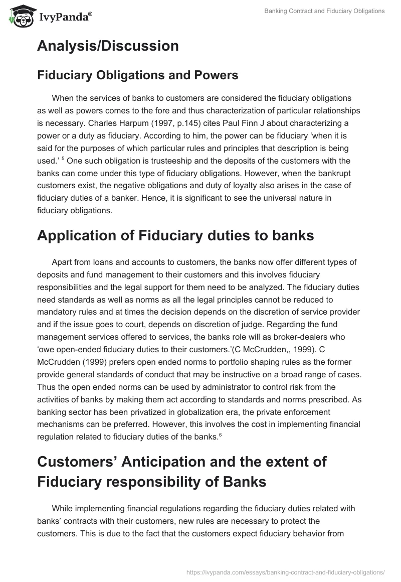 Banking Contract and Fiduciary Obligations. Page 4