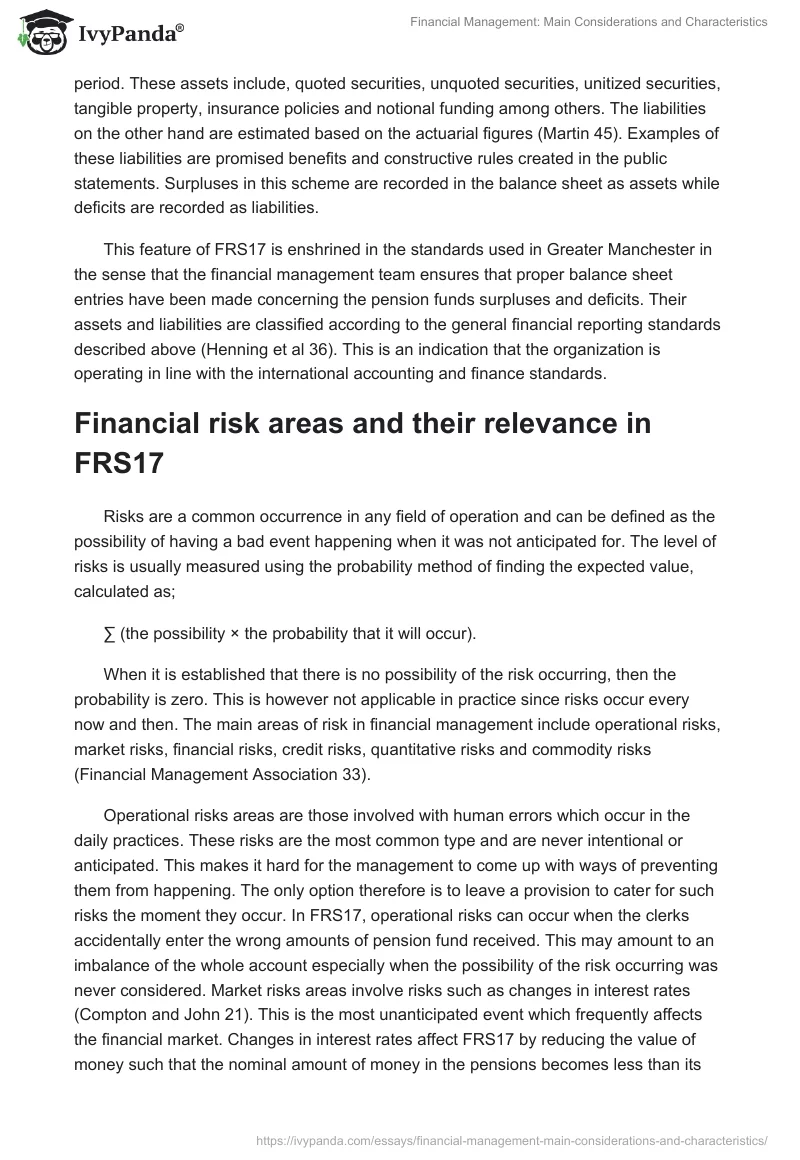 Financial Management: Main Considerations and Characteristics. Page 4