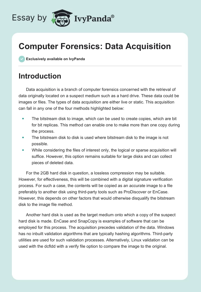 Computer Forensics: Data Acquisition. Page 1