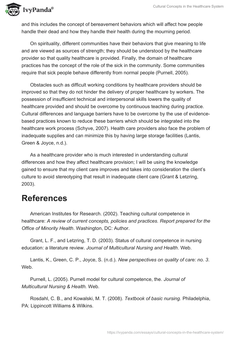 Cultural Concepts in the Healthcare System. Page 2