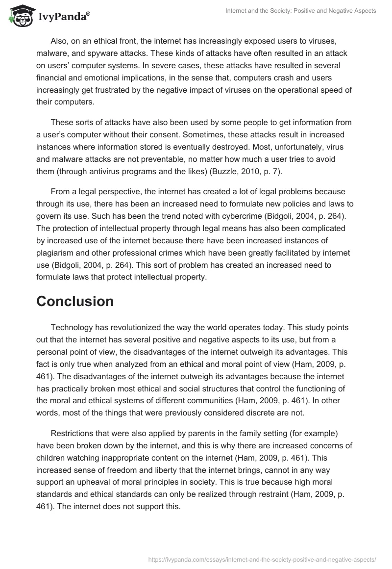 Internet and the Society: Positive and Negative Aspects. Page 3