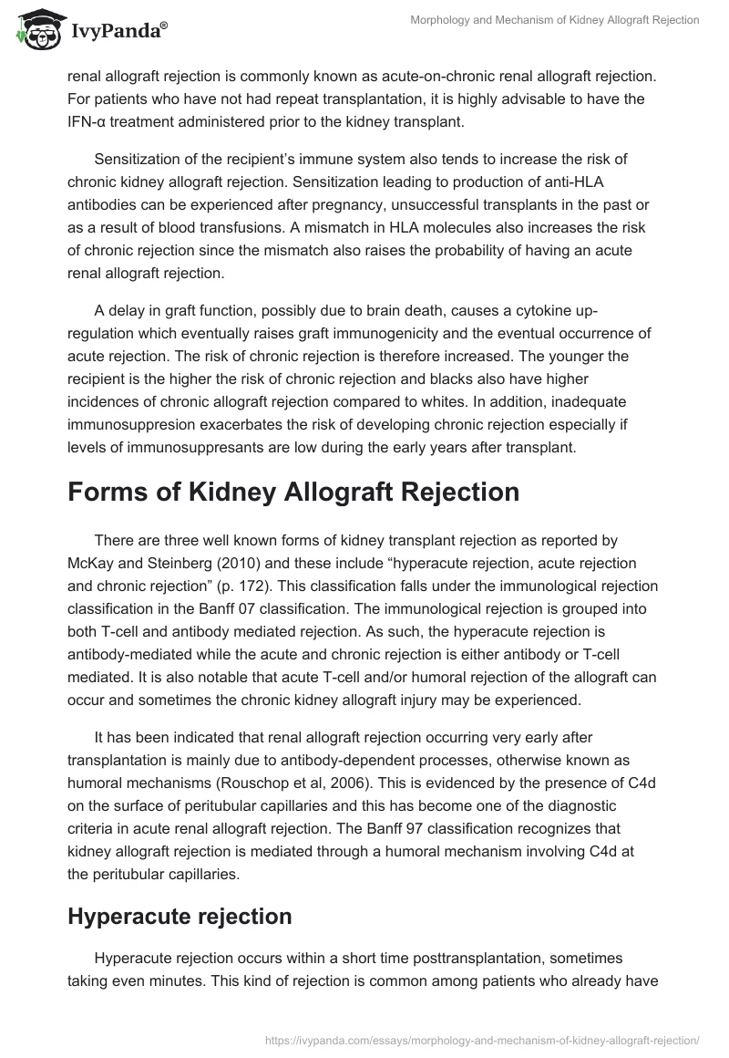 Morphology and Mechanism of Kidney Allograft Rejection. Page 3