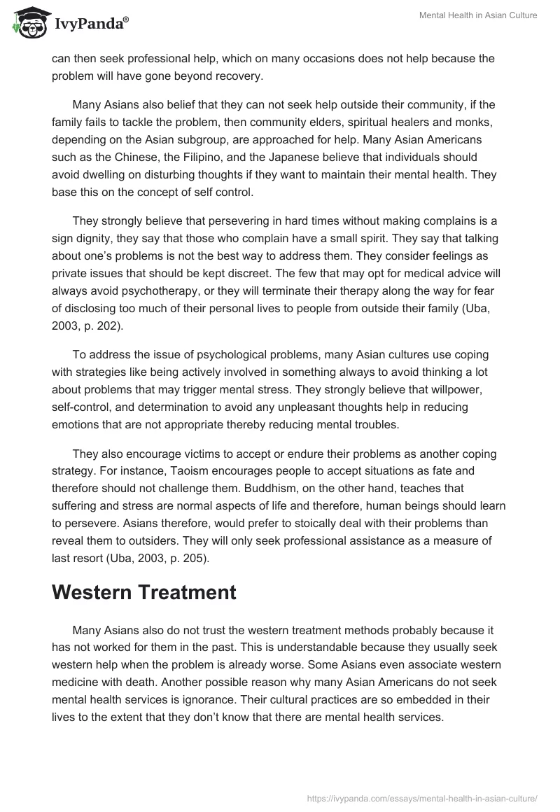Mental Health in Asian Culture. Page 3