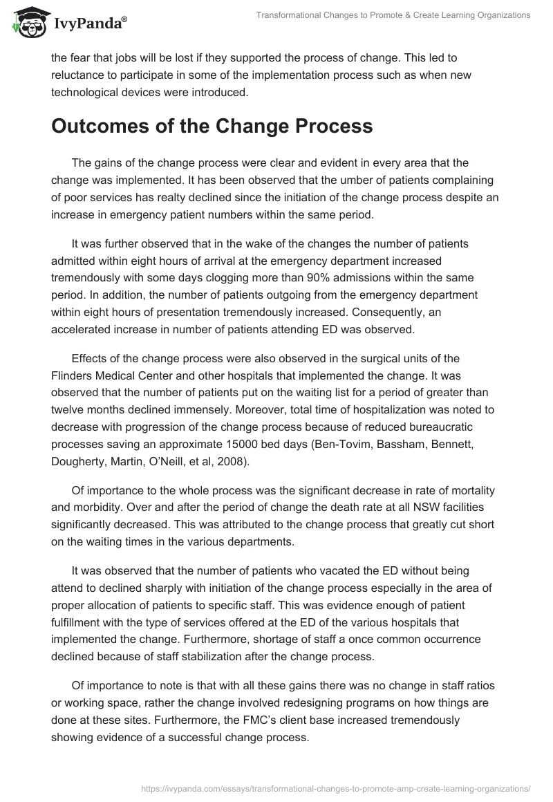 Transformational Changes to Promote & Create Learning Organizations. Page 3