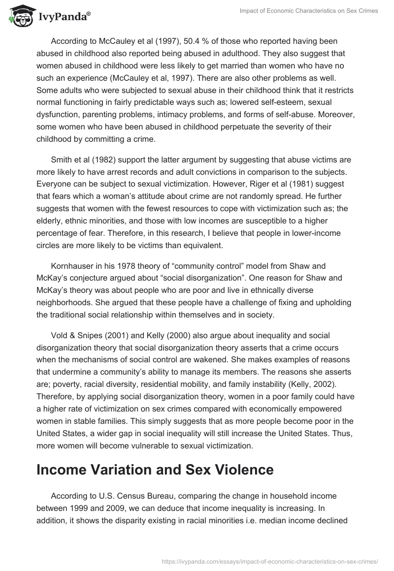 Impact of Economic Characteristics on Sex Crimes. Page 3