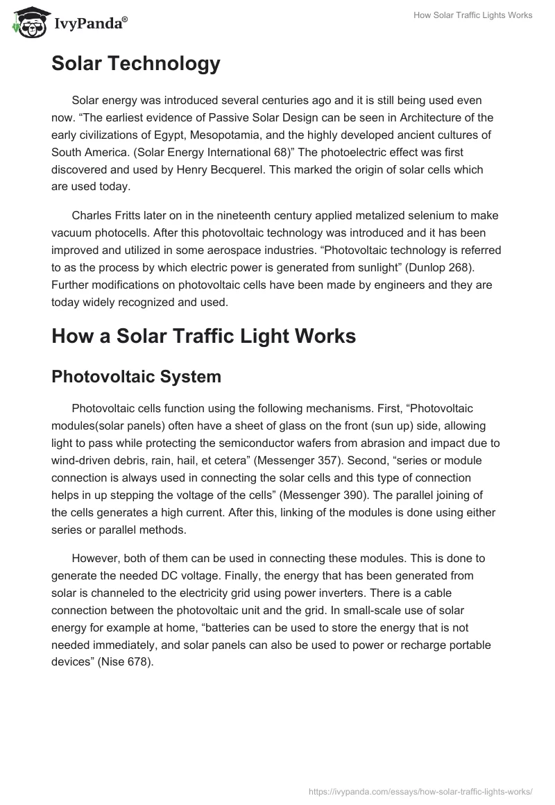How Solar Traffic Lights Works. Page 2