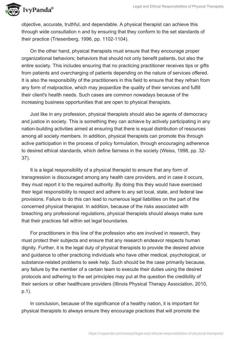 Legal and Ethical Responsibilities of Physical Therapists. Page 2