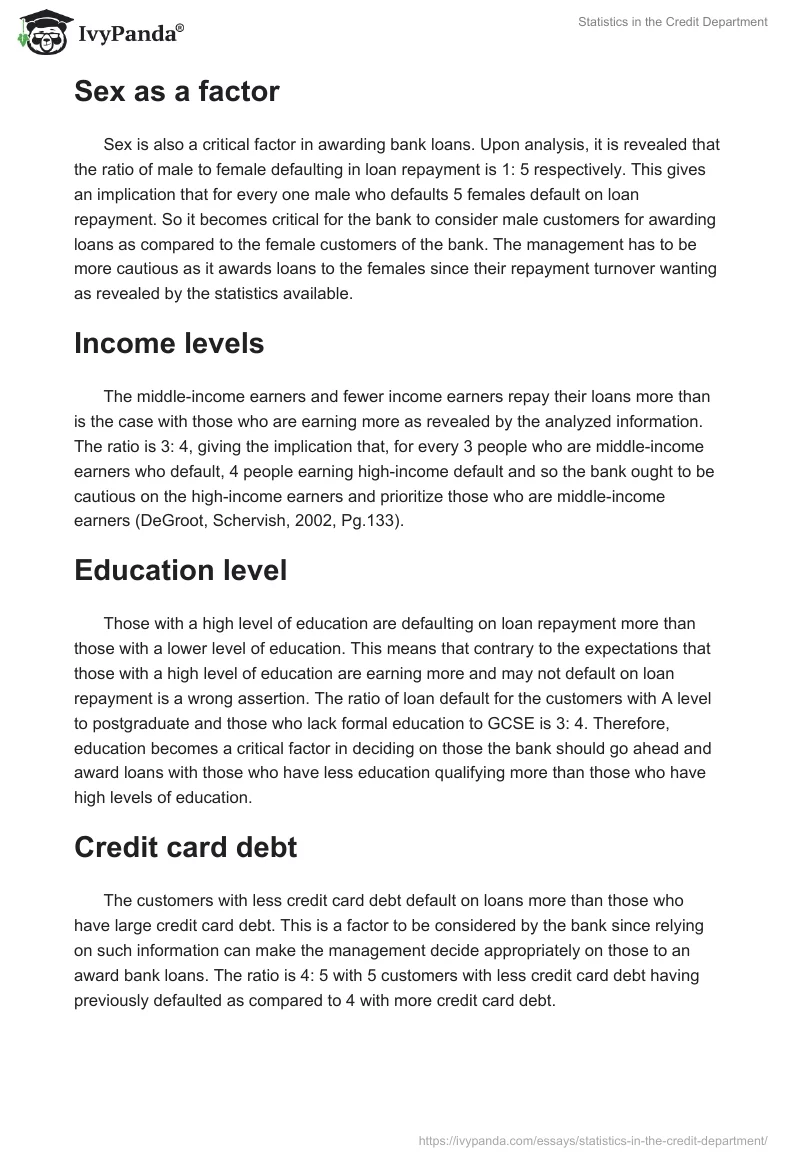 Statistics in the Credit Department. Page 2