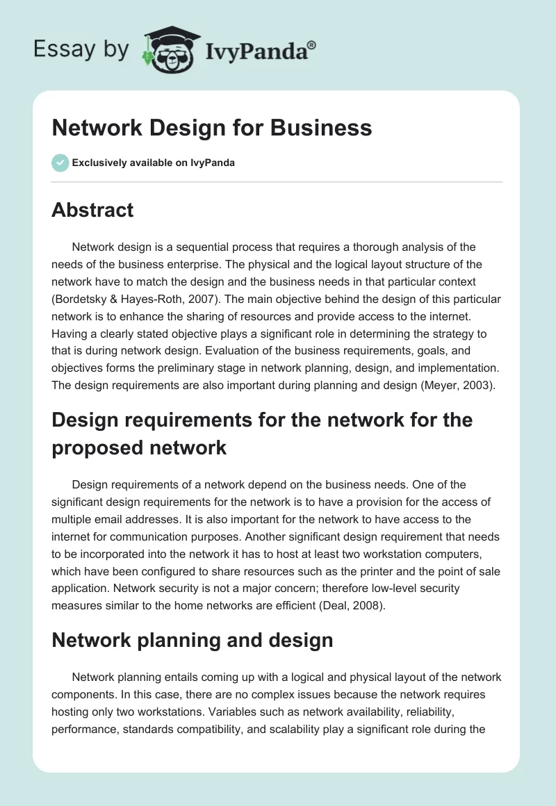 Network Design for Business. Page 1