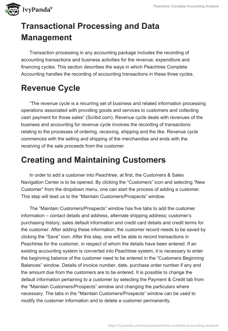 Peachtree Complete Accounting Analysis. Page 3