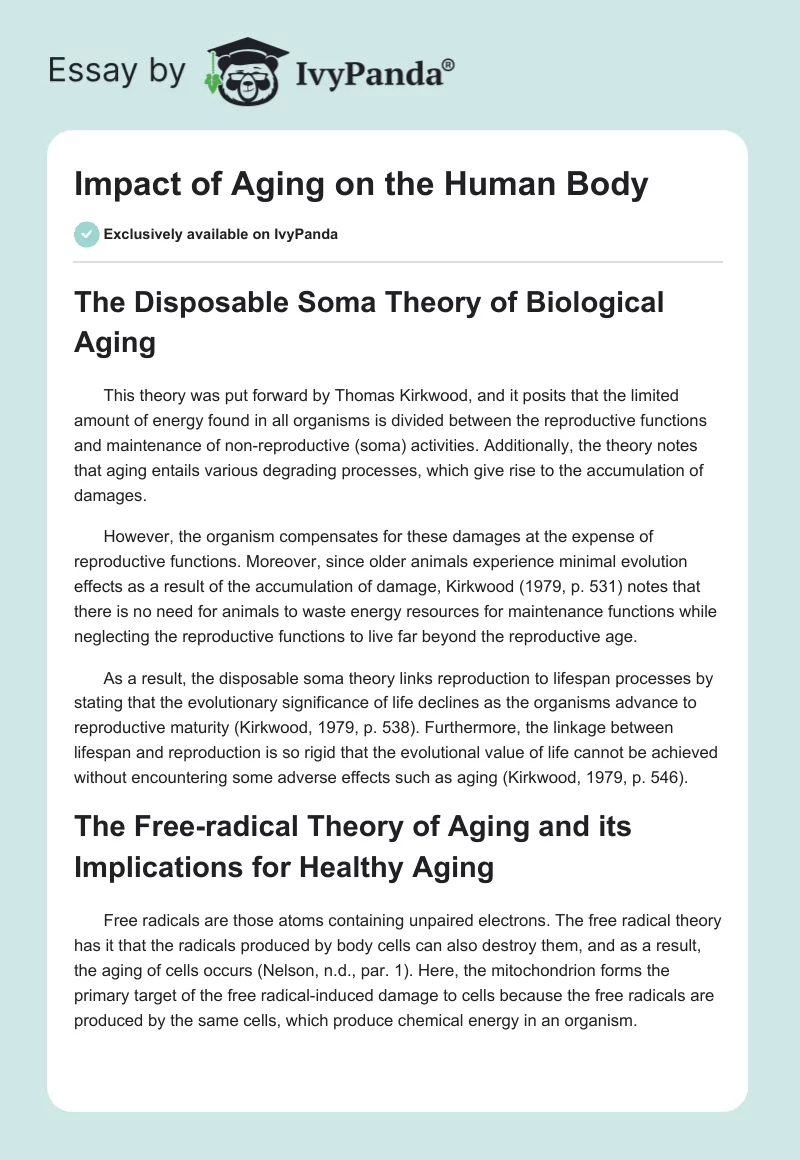 Impact of Aging on the Human Body. Page 1