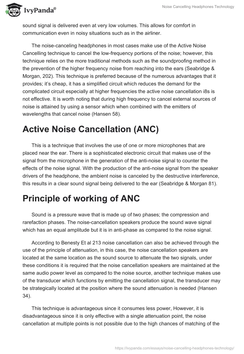 Noise Cancelling Headphones Technology. Page 2