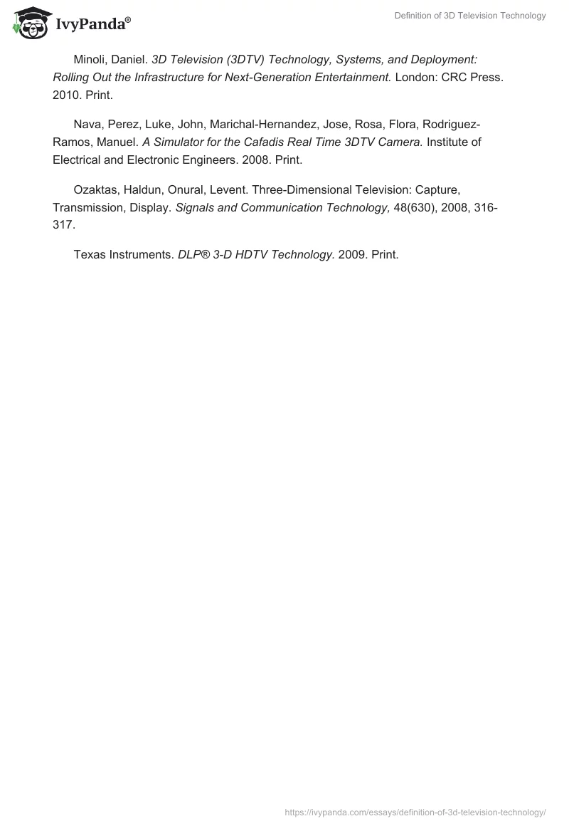 Definition of 3D Television Technology. Page 4