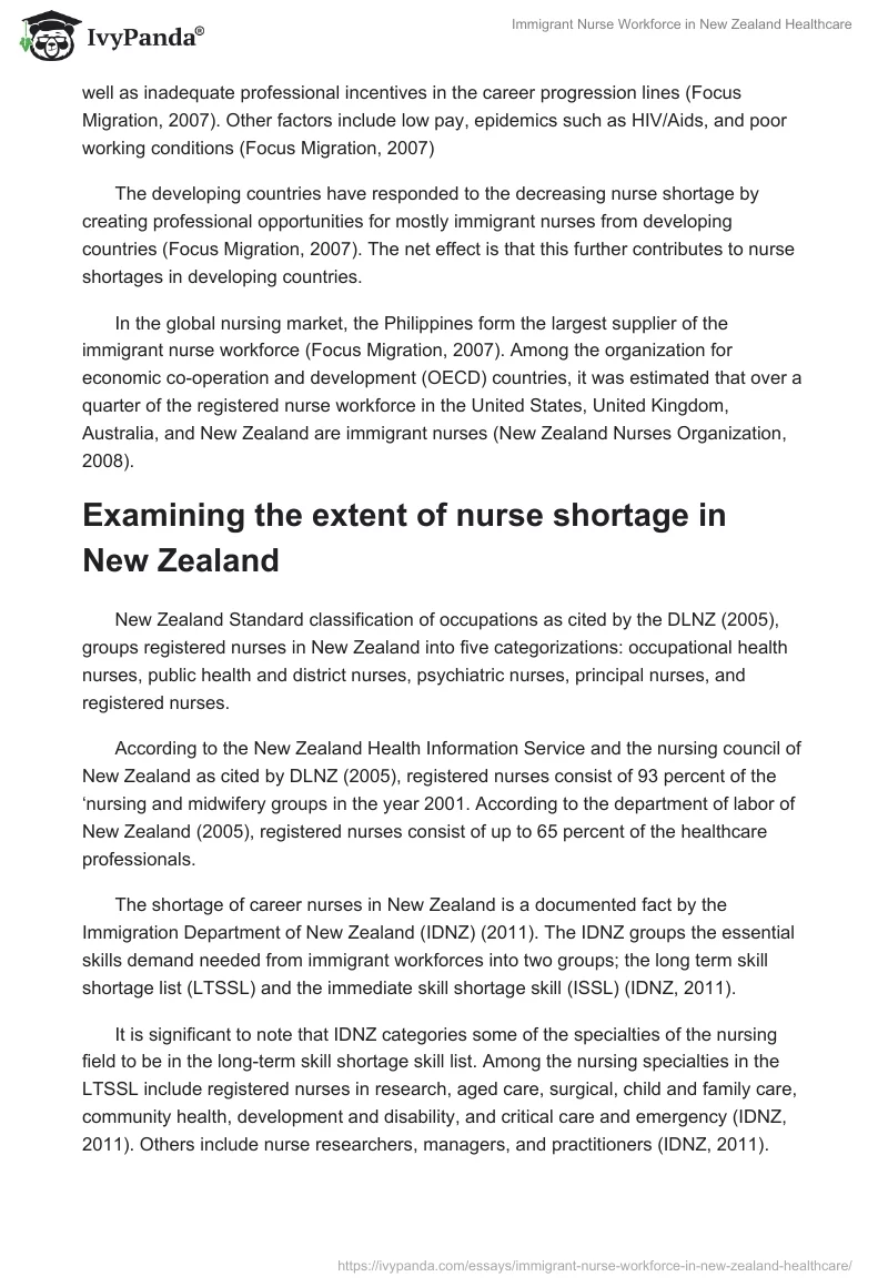 Immigrant Nurse Workforce in New Zealand Healthcare. Page 2