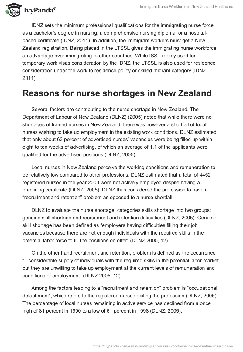 Immigrant Nurse Workforce in New Zealand Healthcare. Page 3