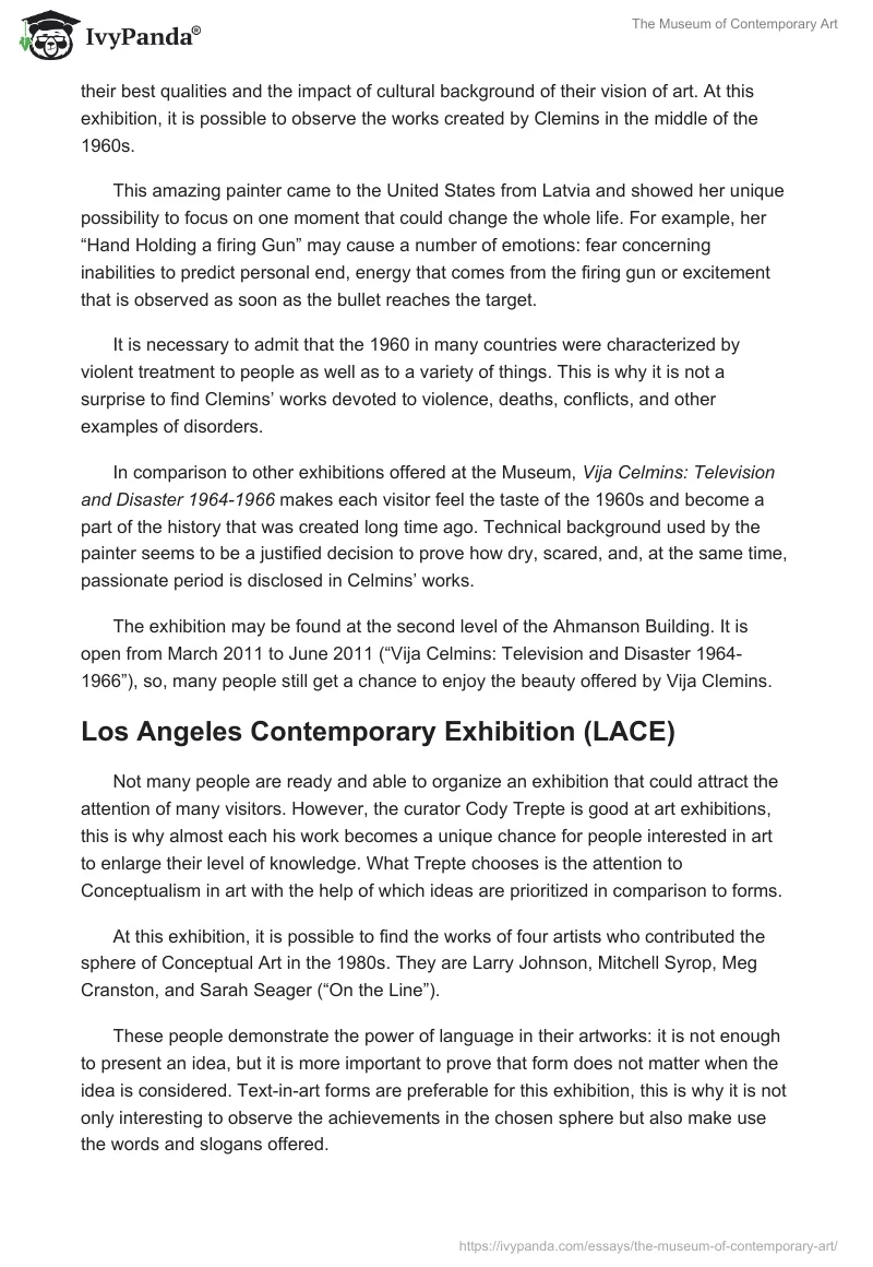 The Museum of Contemporary Art. Page 2