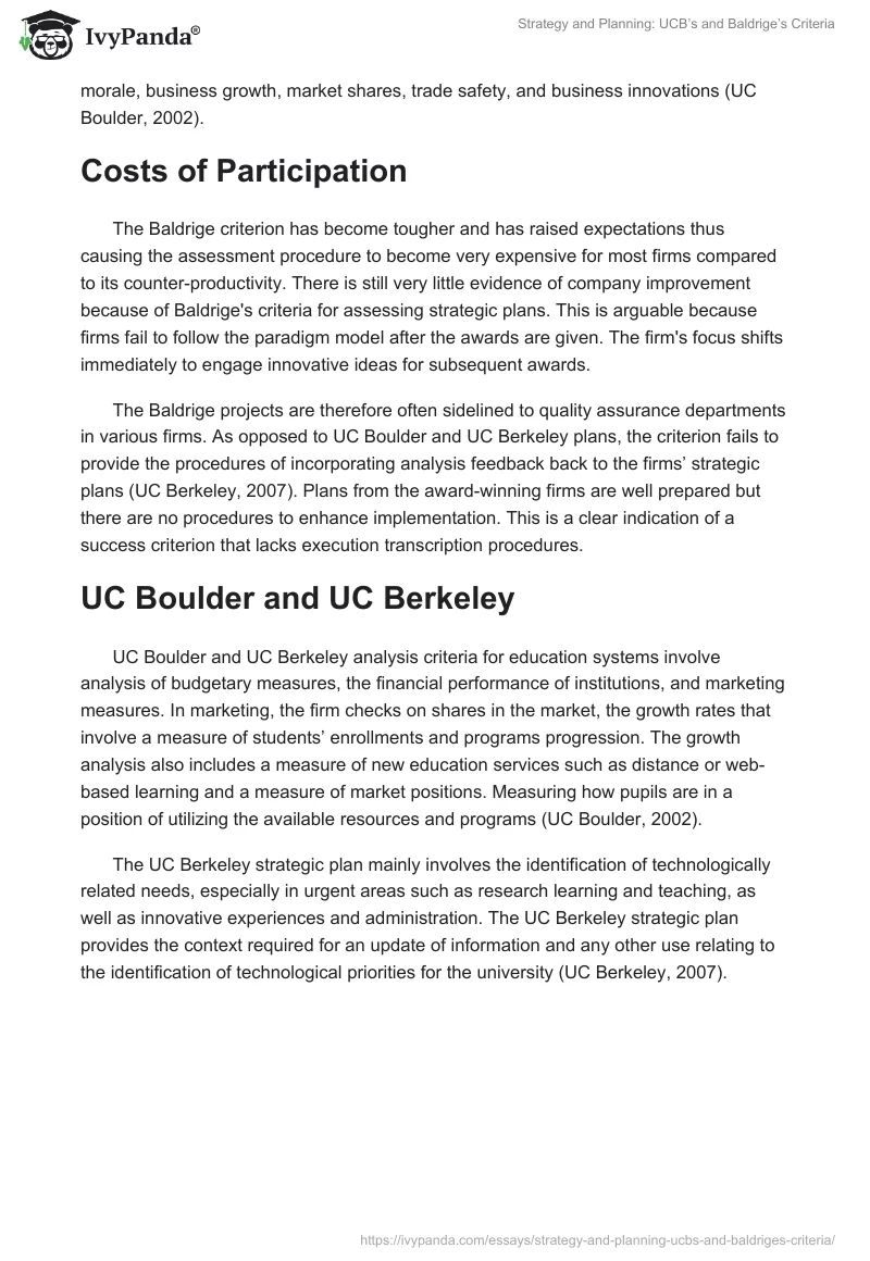 Strategy and Planning: UCB’s and Baldrige’s Criteria. Page 2
