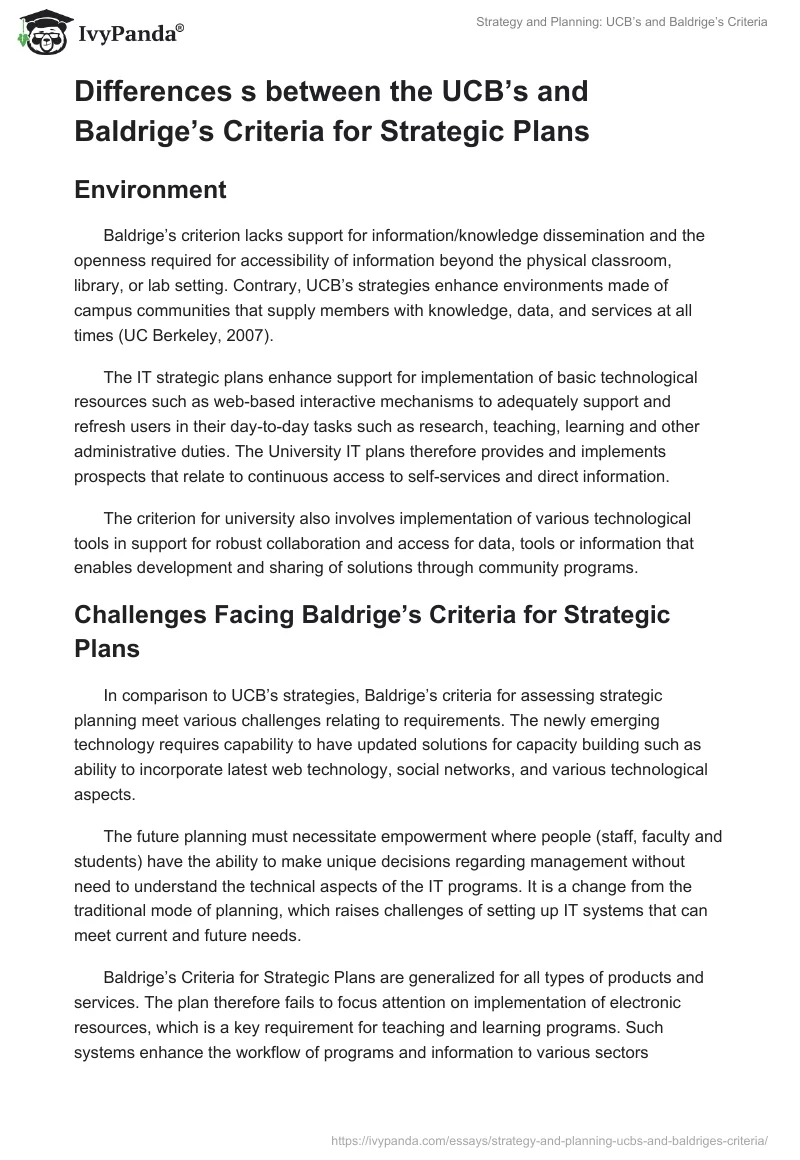 Strategy and Planning: UCB’s and Baldrige’s Criteria. Page 3
