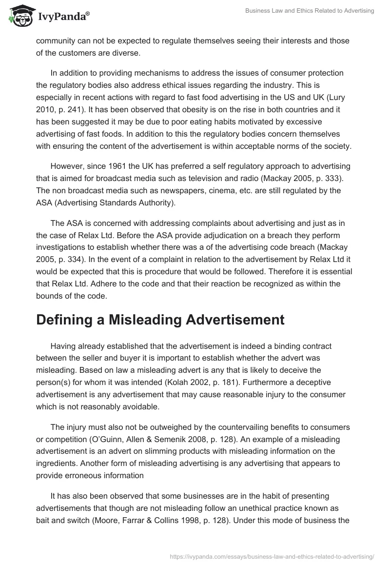 Business Law and Ethics Related to Advertising. Page 3
