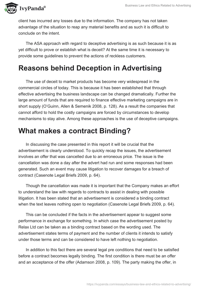 Business Law and Ethics Related to Advertising. Page 5