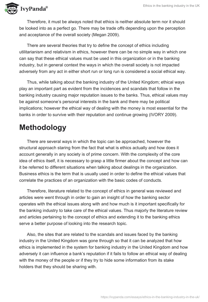 Ethics in the Banking Industry in the UK. Page 5