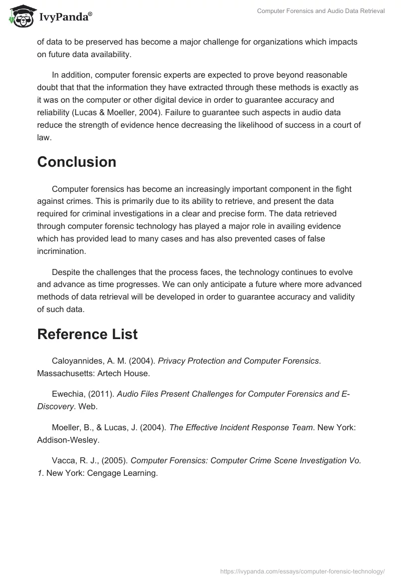 Computer Forensics and Audio Data Retrieval. Page 3