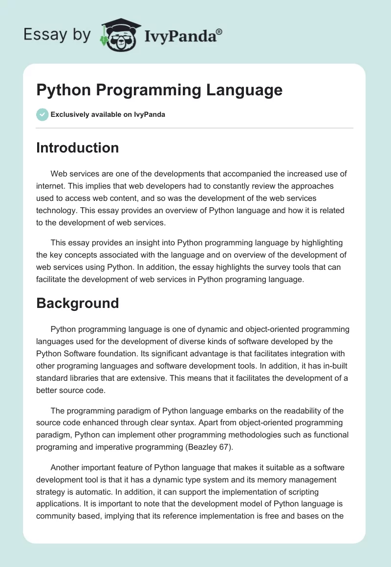Python Programming Language. Page 1