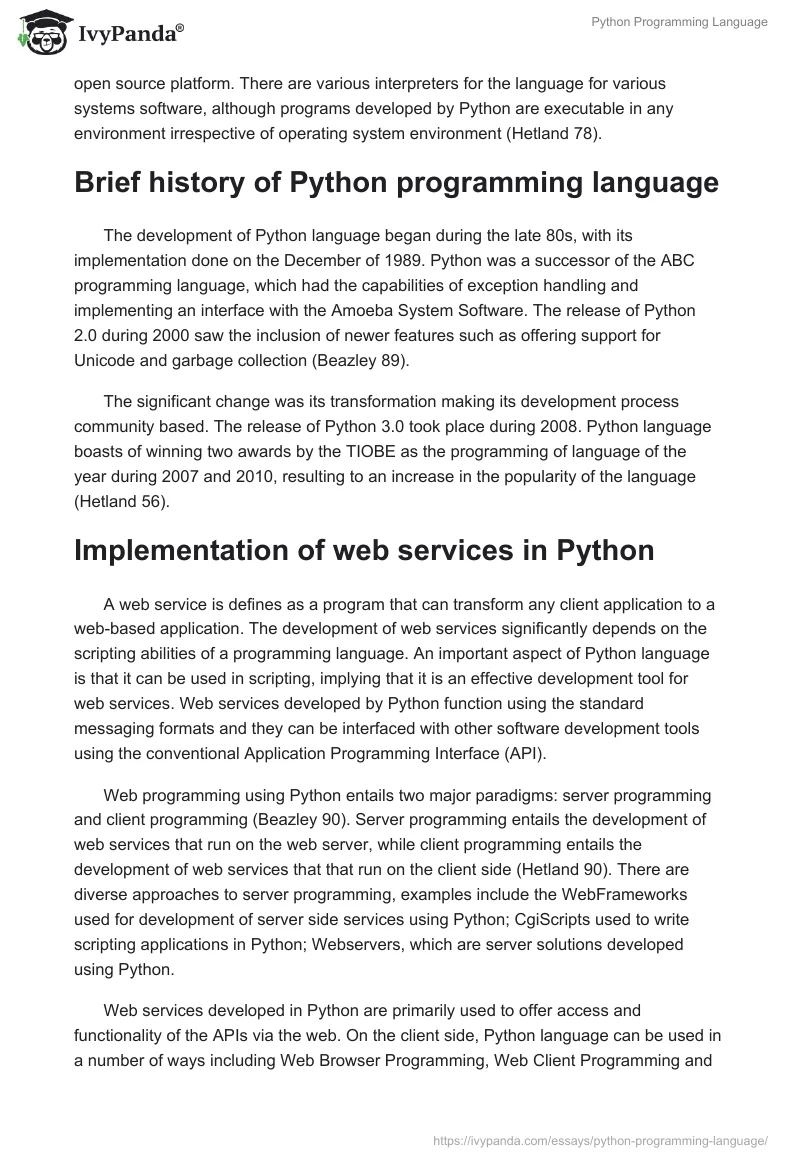 Python Programming Language. Page 2