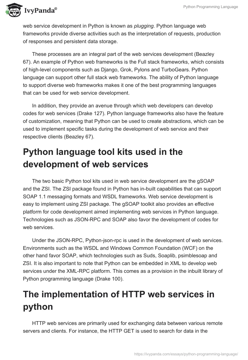 essay on python programming language