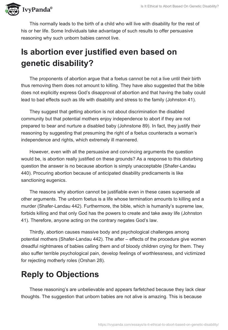 Is It Ethical to Abort Based On Genetic Disability?. Page 2