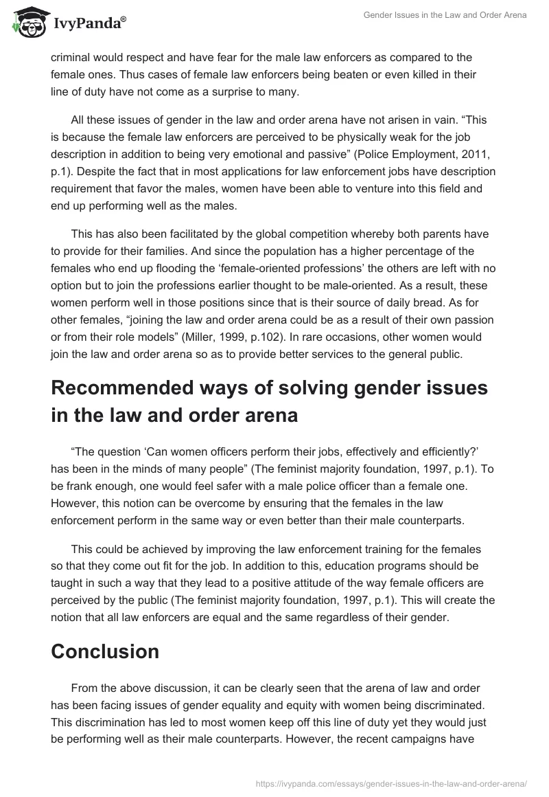 Gender Issues in the Law and Order Arena. Page 3