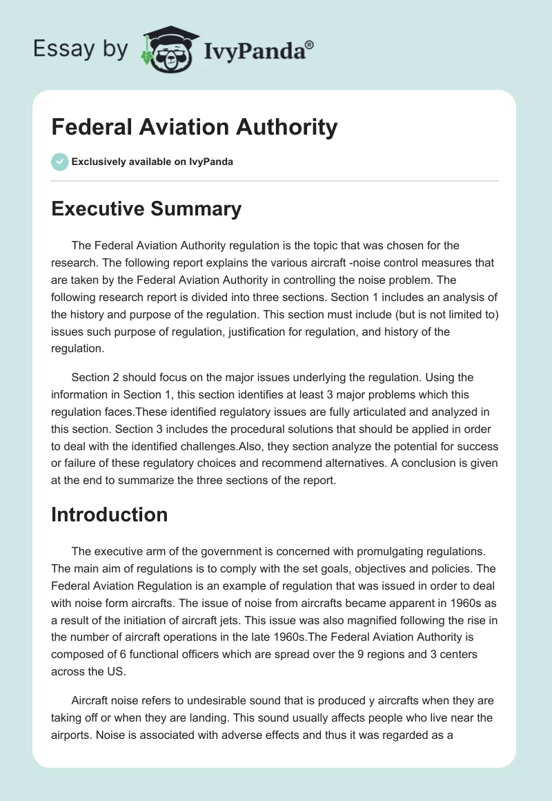 Federal Aviation Authority. Page 1