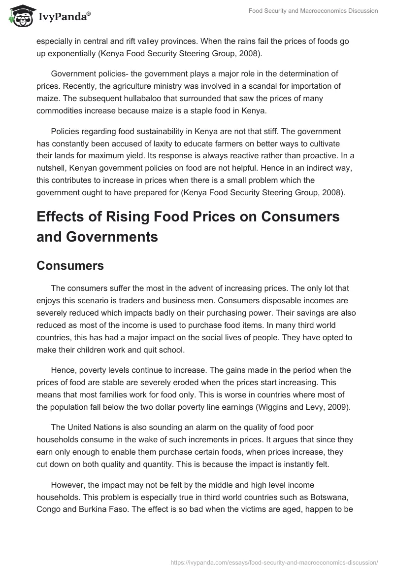 Food Security and Macroeconomics Discussion. Page 4
