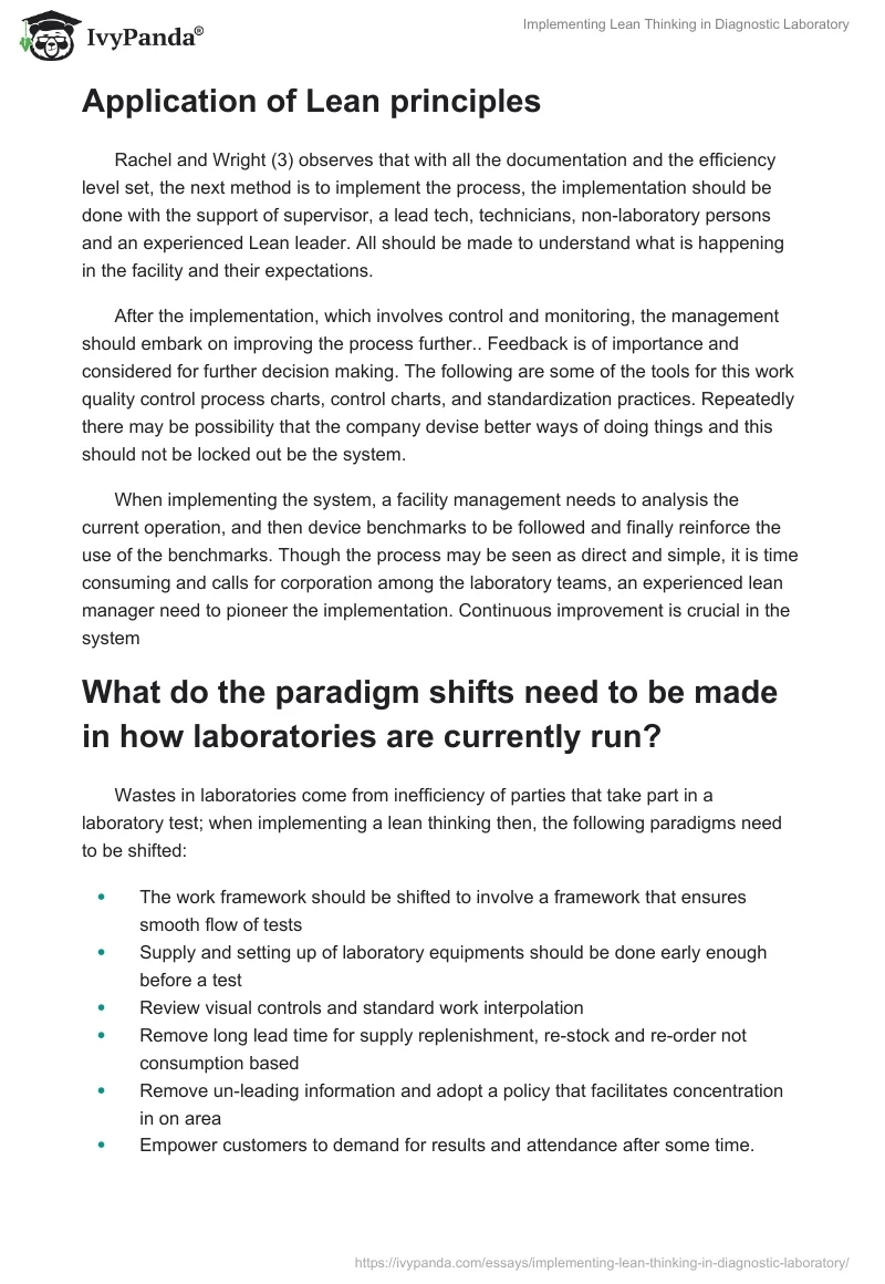 Implementing Lean Thinking in Diagnostic Laboratory. Page 5