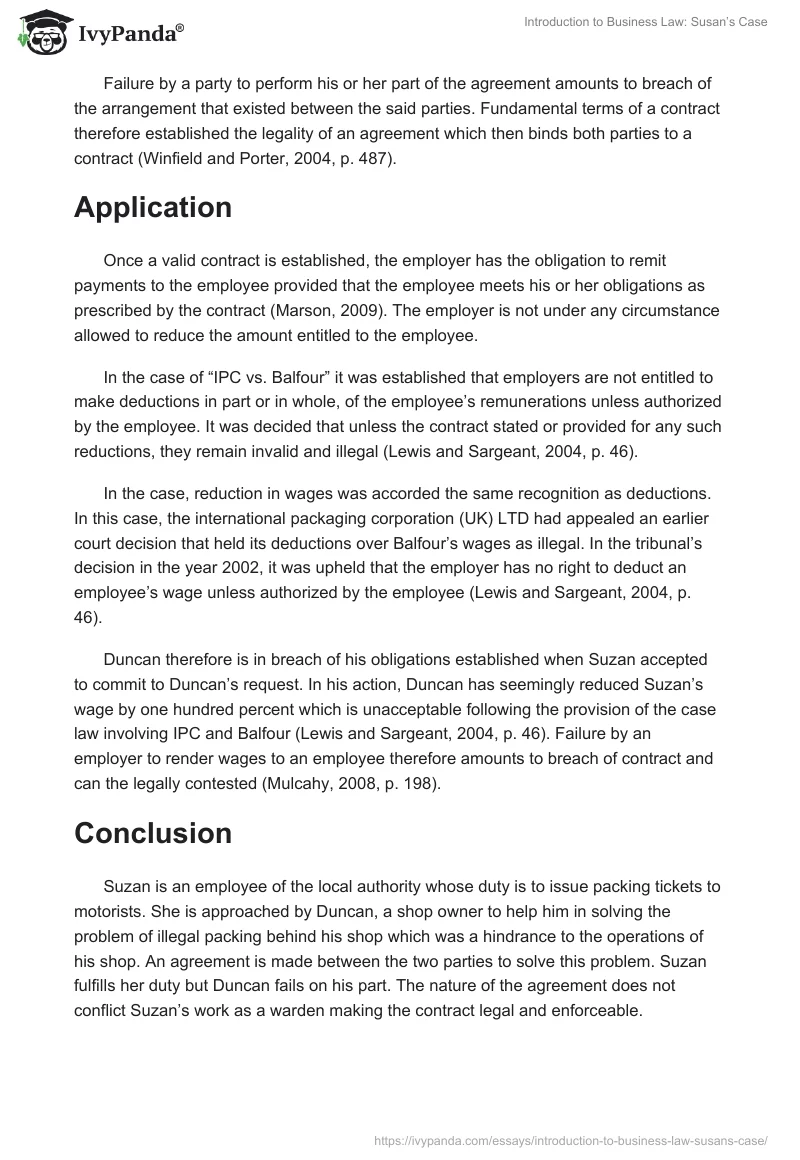 Introduction to Business Law: Susan’s Case. Page 2