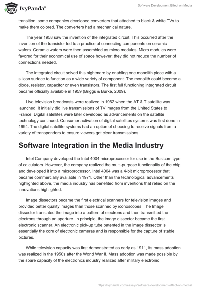 Software Development Effect on Media. Page 3
