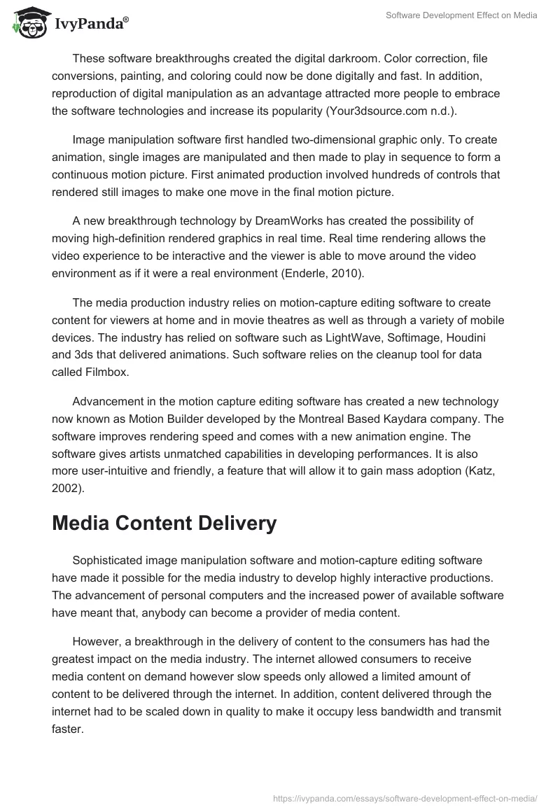 Software Development Effect on Media. Page 5