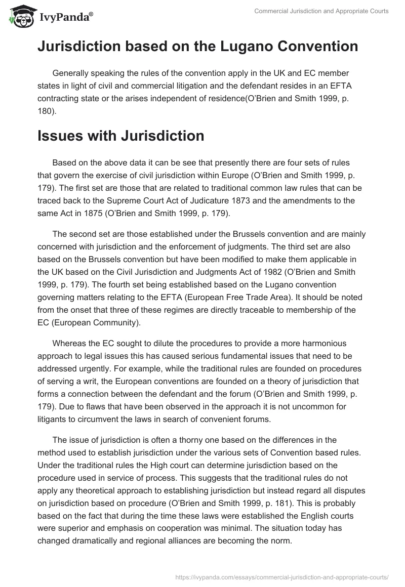 Commercial Jurisdiction and Appropriate Courts. Page 3