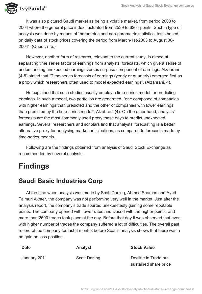 Stock Analysis of Saudi Stock Exchange companies. Page 2
